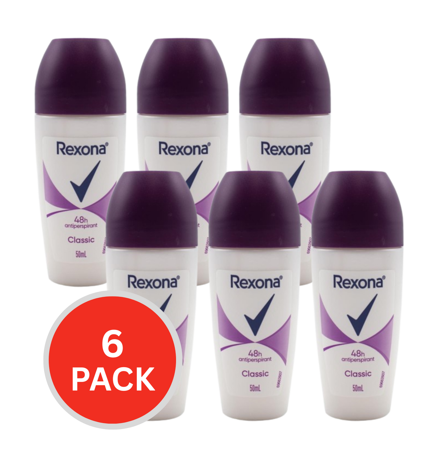Rexona Classic Roll On Deodorant 50ml (6 Pack)