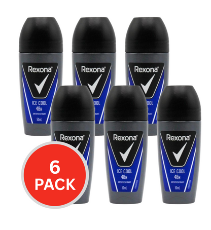 Rexona Mens Roll On Deodorant Ice Cool 50ml (6 Pack)