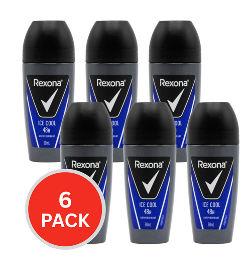 Rexona Mens Roll On Deodorant Ice Cool 50ml (6 Pack)