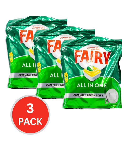Fairy Dishwasher Capsules All In One Lemon 3 x 90Pk (270 Tablets)