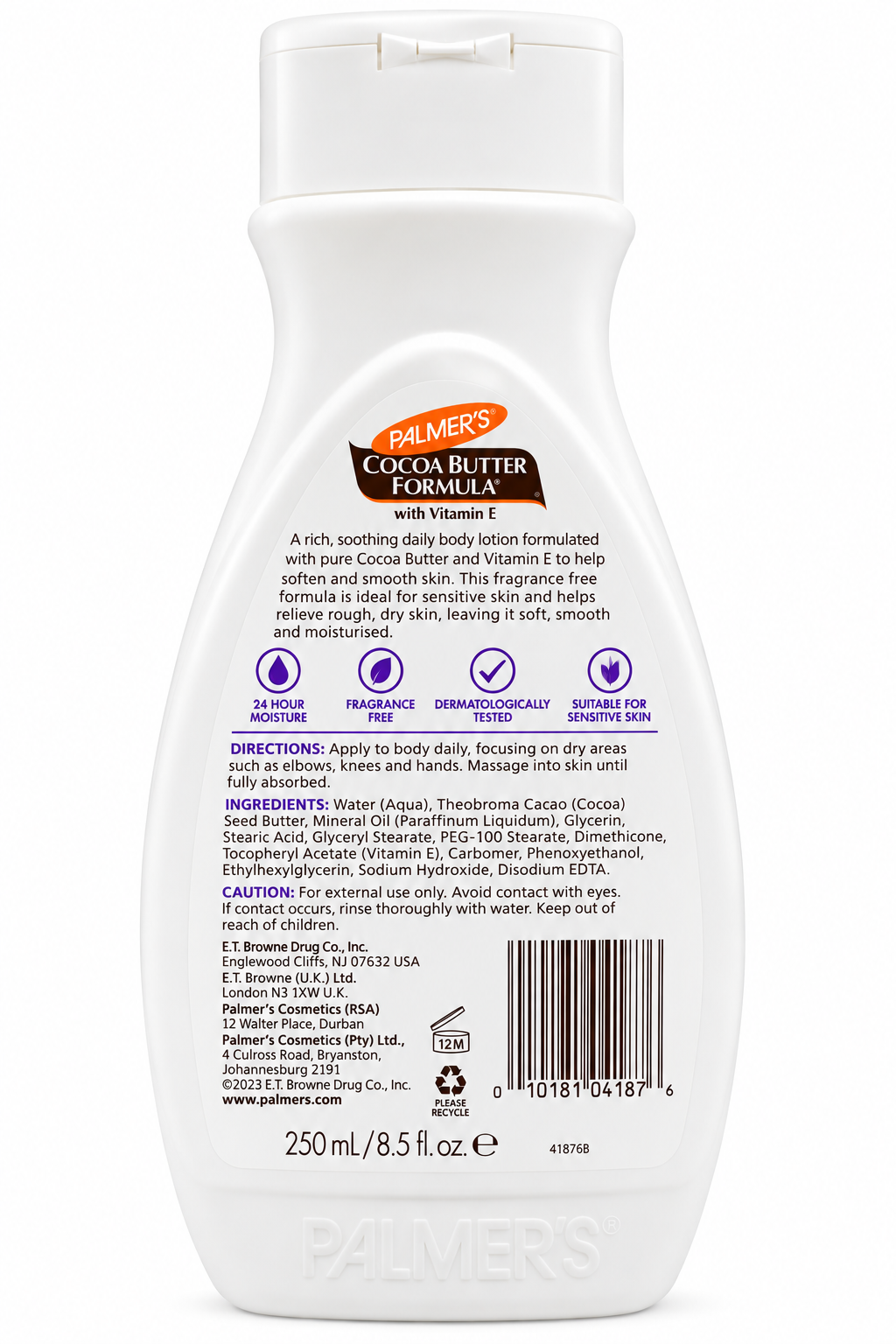 Palmers Cocoa Butter Daily Skin Therapy Fragrance Free 250mL x 6