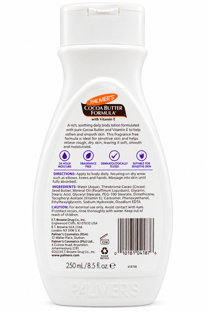 Palmers Cocoa Butter Daily Skin Therapy Fragrance Free 250mL x 6