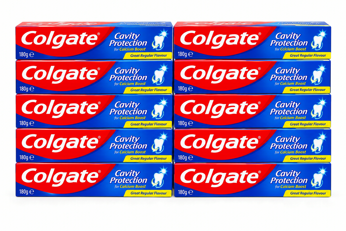 Colgate Cavity Protection Toothpaste 180g x 12 Pack Calcium Boost Regular