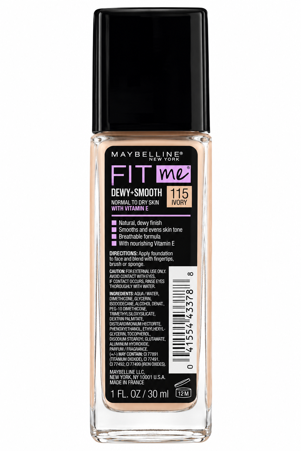 Maybelline Fit Me Dewy Smooth Foundation 115 Ivory SPF18 30mL x 2