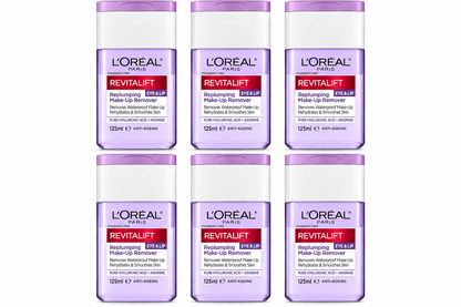 L'Oreal Revitalift Eye Lip Makeup Remover 125mL x 6