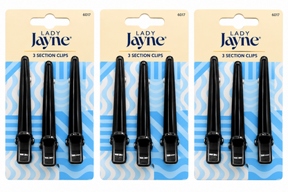 Lady Jayne Hair Sectioning Clips Black 3 Packs x 3