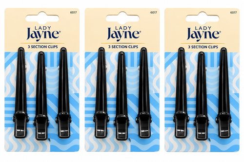 Lady Jayne Hair Sectioning Clips Black 3 Packs x 3