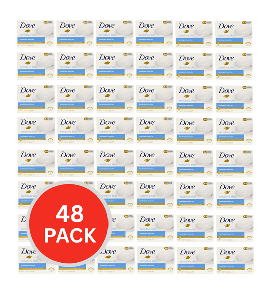 Dove Soap Bar Sensitive Skin Hypollergenic Beauty Bar 90g (48 Pack)