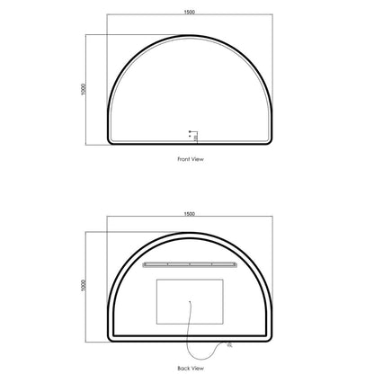 LED Moonlight Archie 1000(H)x1500(W) White Metal Frame Mirror