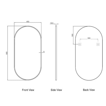 Noosa 900(H)x450(W) Gold Metal Frame Mirror