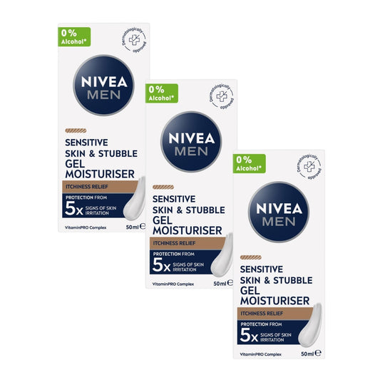 Nivea Men Skin & Stubble Moisturiser Sensitive 50mL (3 Pack)