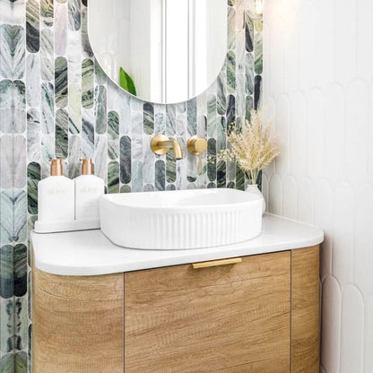 Archie 415x365x100 Gloss White Fluted Basin