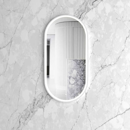 LED Noosa 900(H)x450(W) White Metal Frame Mirror