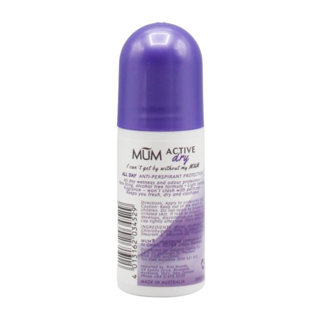 Mum Roll On Antiperspirant Deodorant Active 50ML (6 Pack)