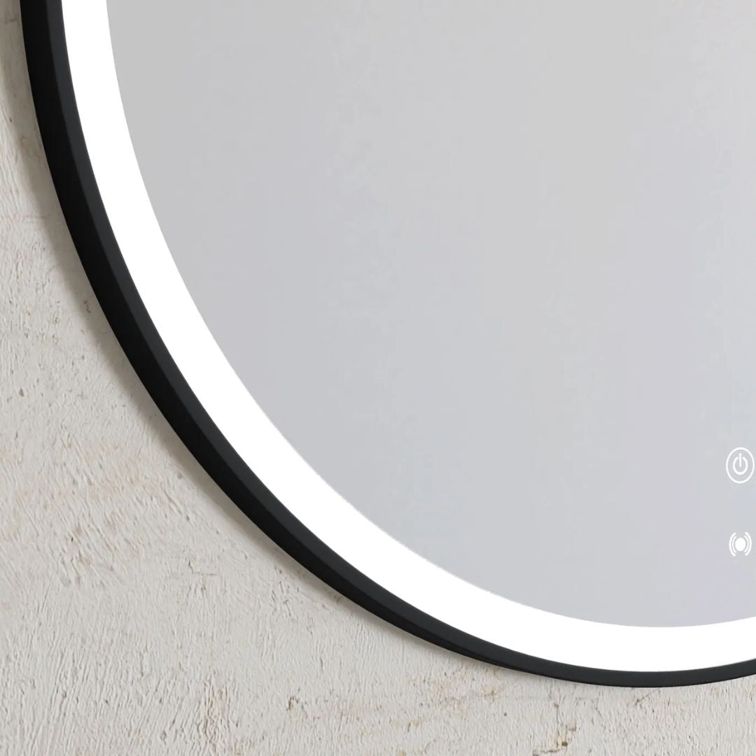 LED Noosa 1200(W)x750(H) Black Metal Frame Mirror- Install Horizontal or Vertical