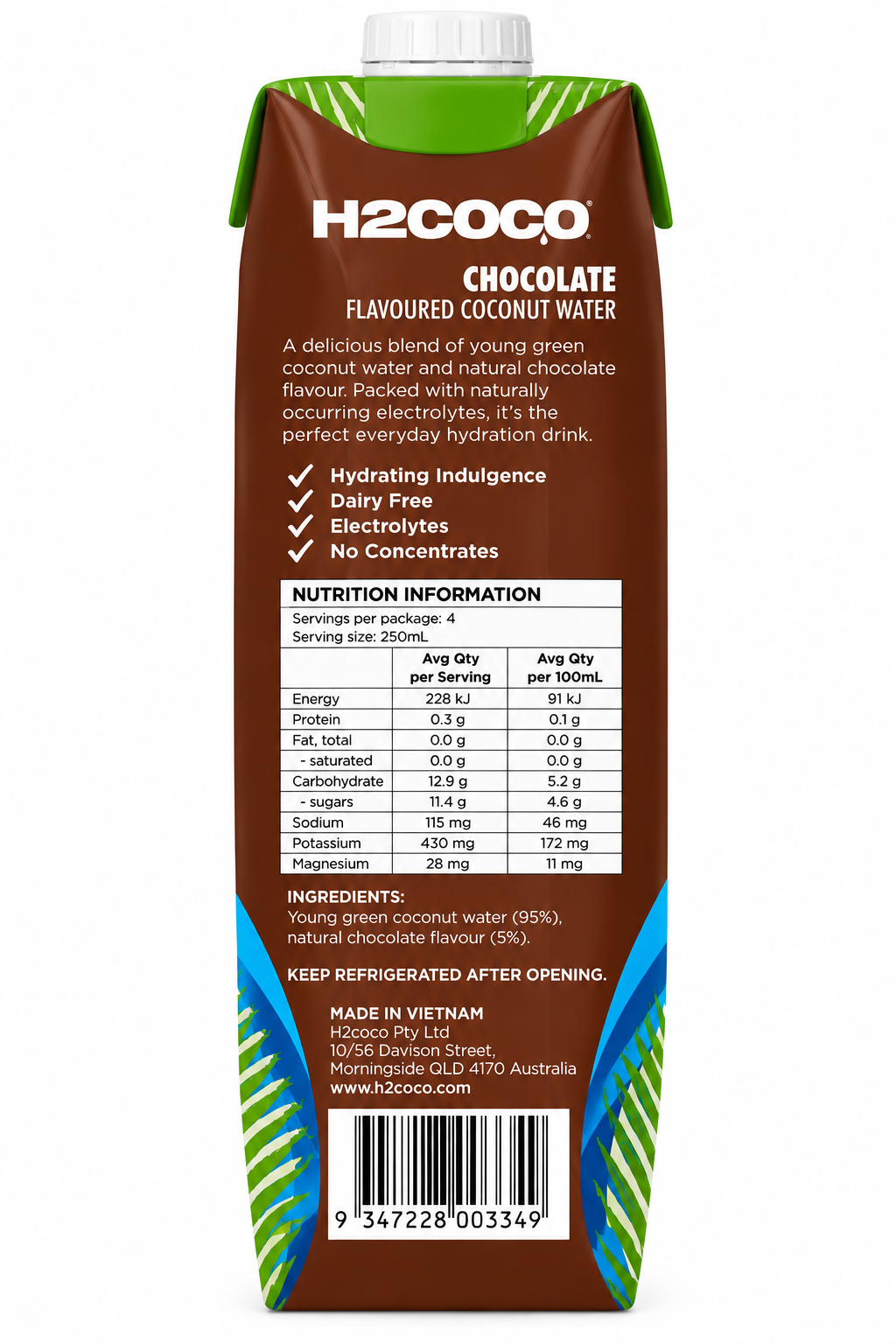 H2 Coco Chocolate Coconut Water 1L x 6