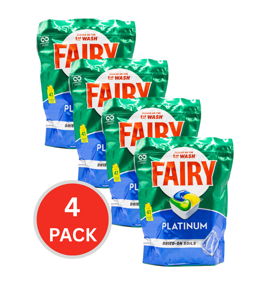 Fairy Dishwasher Capsules Platinum Lemon 4 x 41Pk (164 Tablets)