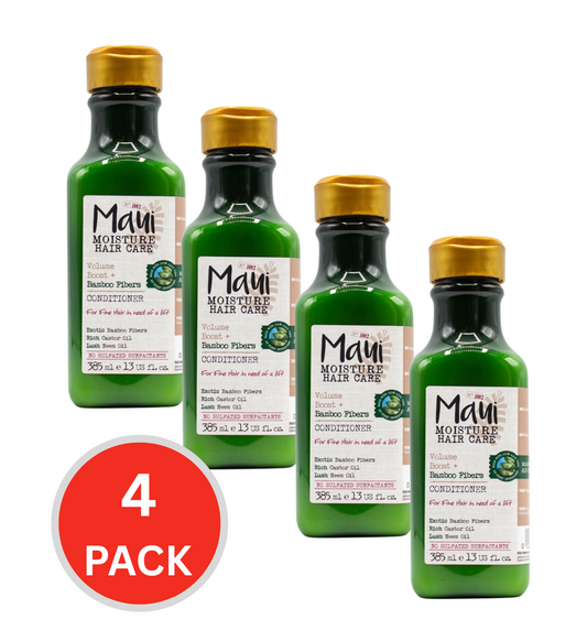Maui Moisture Conditioner Bamboo And Fibers Volume And Boost 385ml (4x Pack)