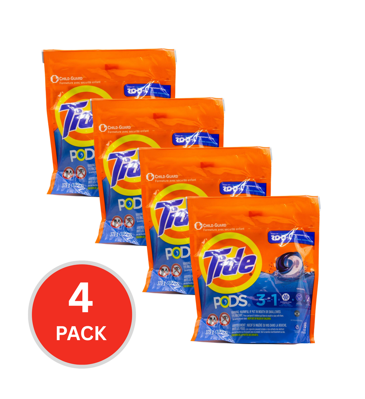 Tide Pk 31 Laundry Pods 3 In 1 Clean Breeze (4x Pack)