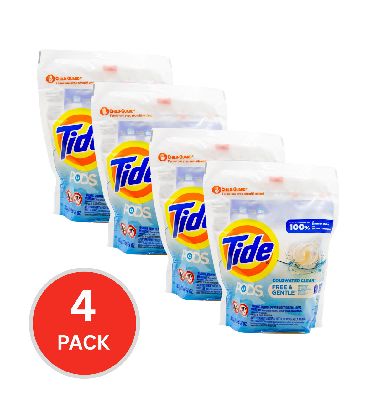 Tide Pk31 Laundry Pods Cold Water Clean Free And Gentle (4x Pack)
