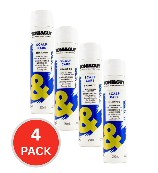 Toni & Guy Shampoo Scalp Care With Tea Tree And Ginger 250ml (4x Pack)