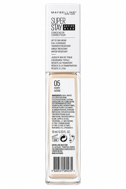 Maybelline Super Stay Active Wear Concealer 10mL Ivory 05 x 3