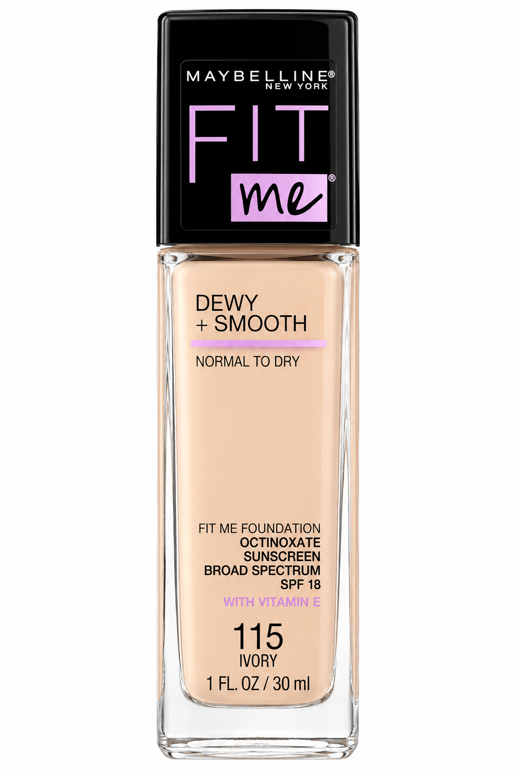 Maybelline Fit Me Dewy Smooth Foundation 115 Ivory SPF18 30mL x 2