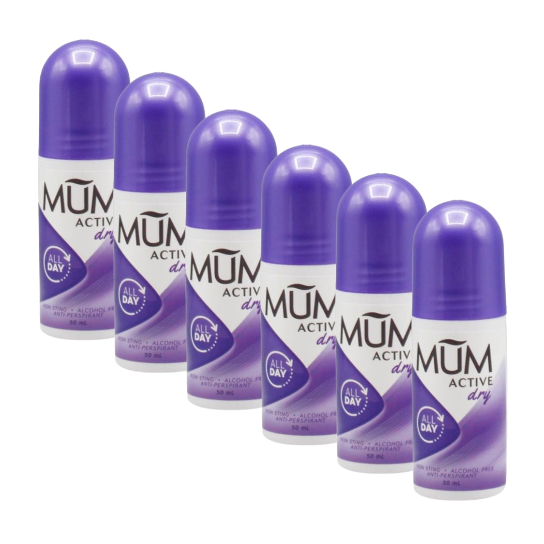 Mum Roll On Antiperspirant Deodorant Active 50ML (6 Pack)