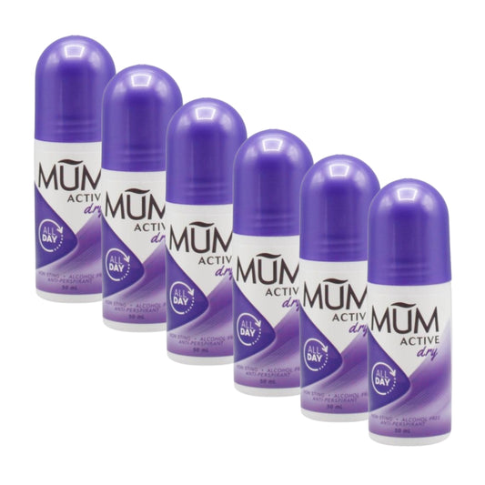 Mum Roll On Antiperspirant Deodorant Active 50ML (6 Pack)