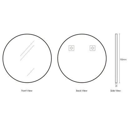 London 700mm White Metal Frame Mirror