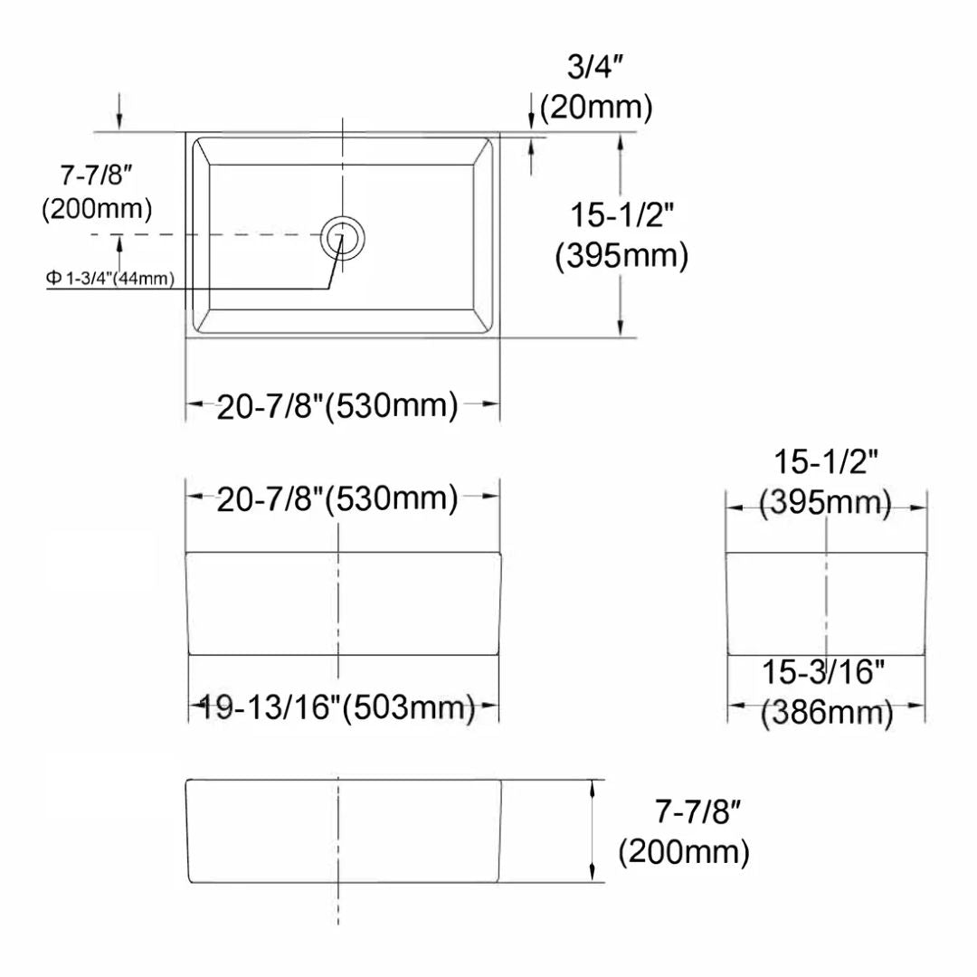 Essentials 530x395x200 Butler Sink