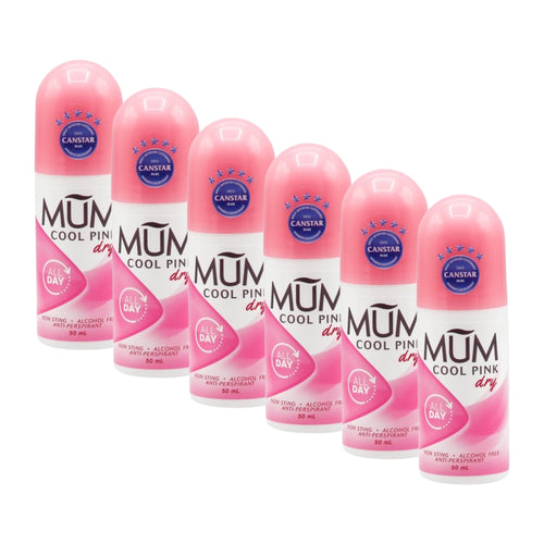 Mum Roll On Antiperspirant Deodorant Cool Pink 50ML (6 Pack)