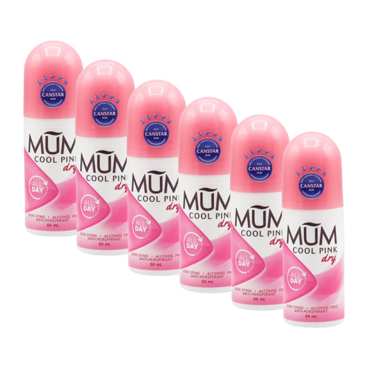Mum Roll On Antiperspirant Deodorant Cool Pink 50ML (6 Pack)