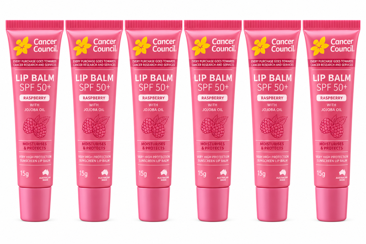 Cancer Council SPF50+ Raspberry Lip Balm Jojoba Oil 15g x 6