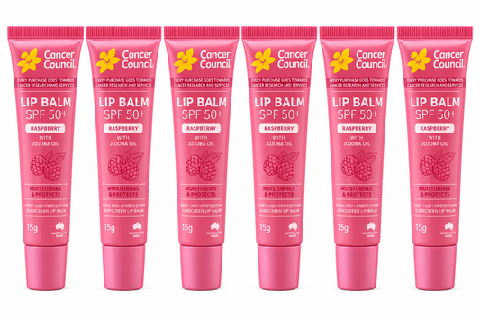 Cancer Council SPF50+ Raspberry Lip Balm Jojoba Oil 15g x 6
