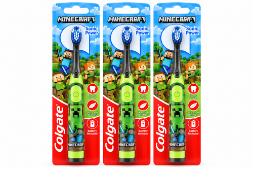Colgate Sonic Power Minecraft Extra Soft Kids Electric Toothbrush 3 Pack