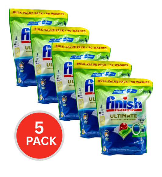 Finish Dishwasher Tablets Powerball Ultimate Brilliant Clean And Shine All In 1 5 x 80Pk (400 Tablets)
