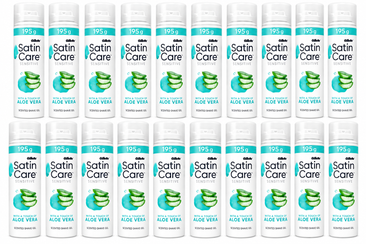 Gillette Satin Care Sensitive Shave Gel Aloe Vera 195g x 18