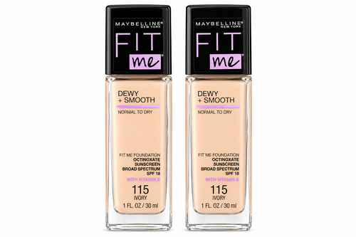 Maybelline Fit Me Dewy Smooth Foundation 115 Ivory SPF18 30mL x 2