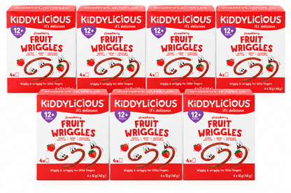 Kiddylicious Strawberry Fruit Wriggles 4x12g x 7 Boxes 28