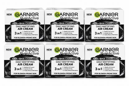 Garnier Pure Active 3 in 1 Daily Mattifying Air Cream 50mL x 6