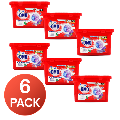 Omo 3-In-1 Laundry Capsules Fresh Lavender 15 Pack (6 Pack, 90 Capsules)