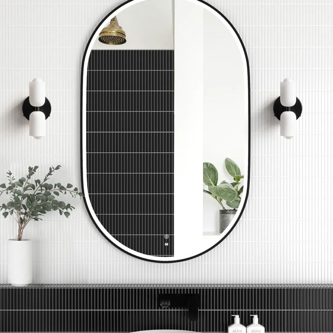LED Noosa 1200(W)x750(H) Black Metal Frame Mirror- Install Horizontal or Vertical