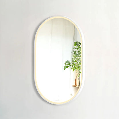 LED Noosa 900(H)x600(W) White Metal Frame Mirror- Install Horizontal or Vertical
