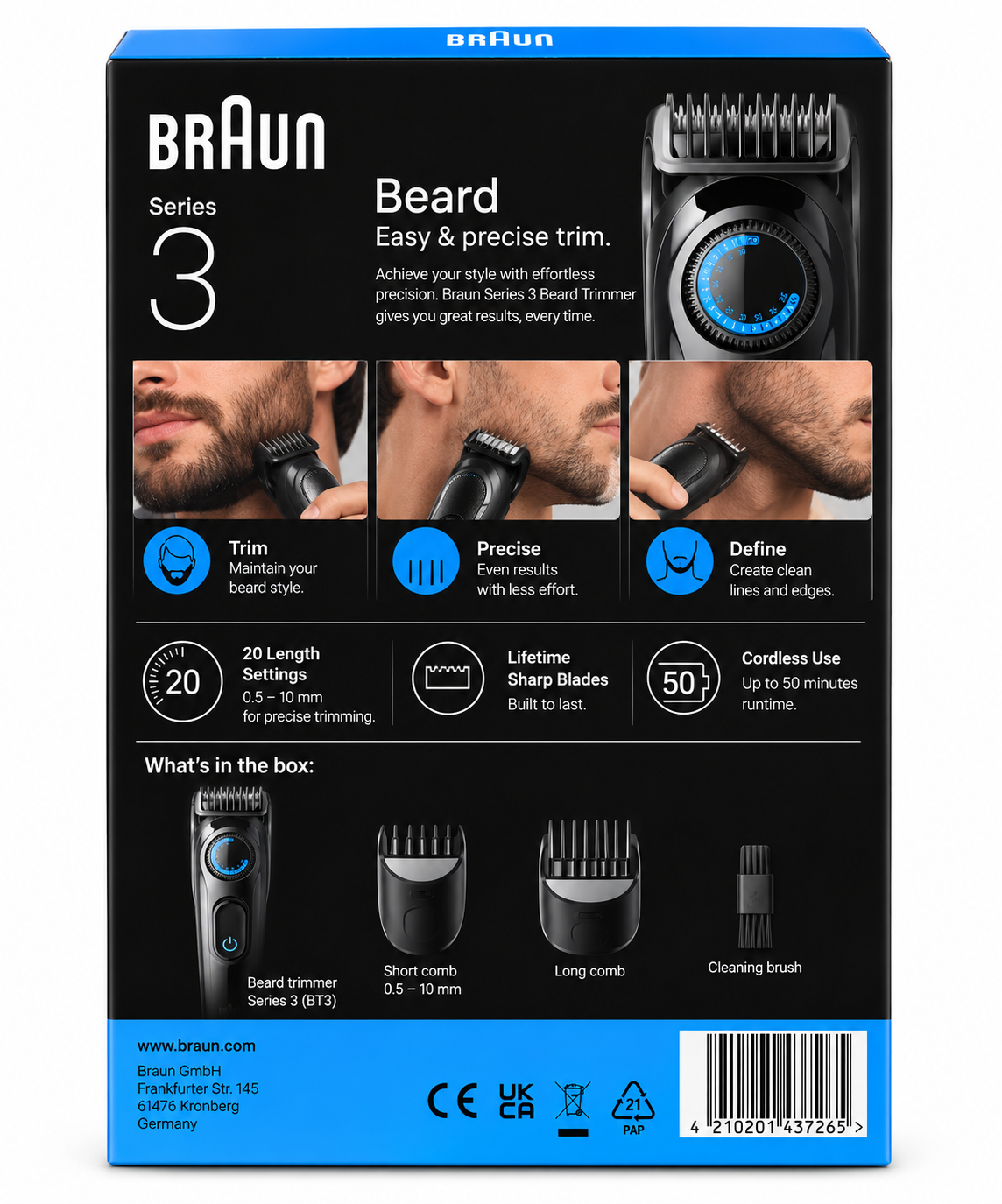 Braun Beard Trimmer Series 3 BT3 Precision Electric Trimmer x 5