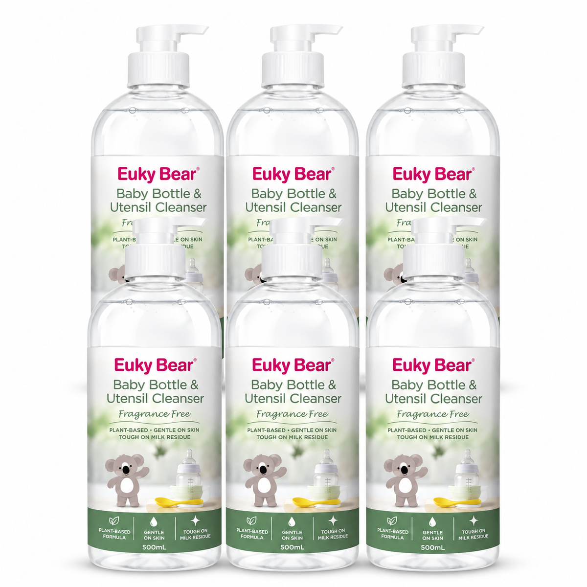 Euky Bear Baby Bottle & Utensil Cleanser 500mL – Pack of 6