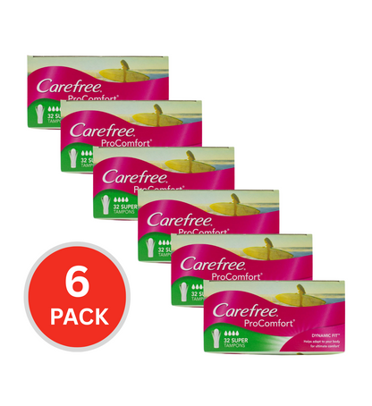 Carefree Pk32 Super Tampons Pro Comfort Dynam (6x Pack)