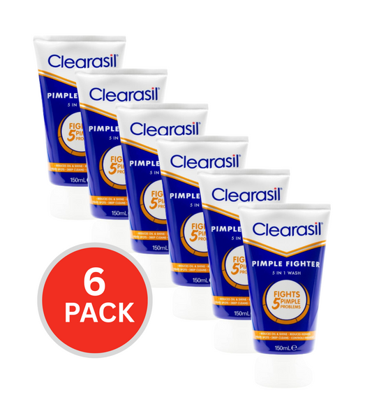 Clearasil 150ml Pimple Fighter 5 In 1 Exfoliating Scrub (6x Pack)
