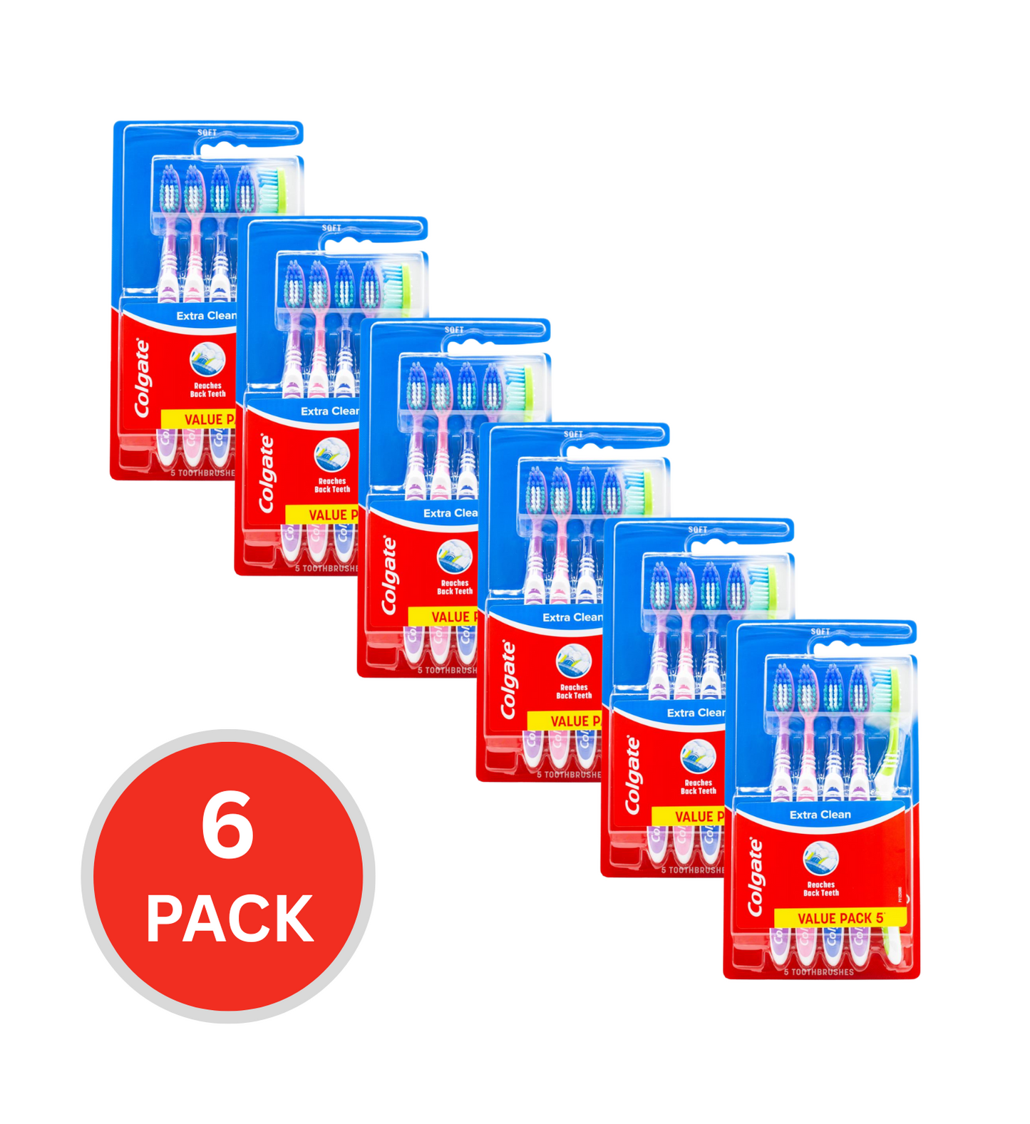 Colgate Pk5 Toothbrush Extra Clean Soft (6x Pack)