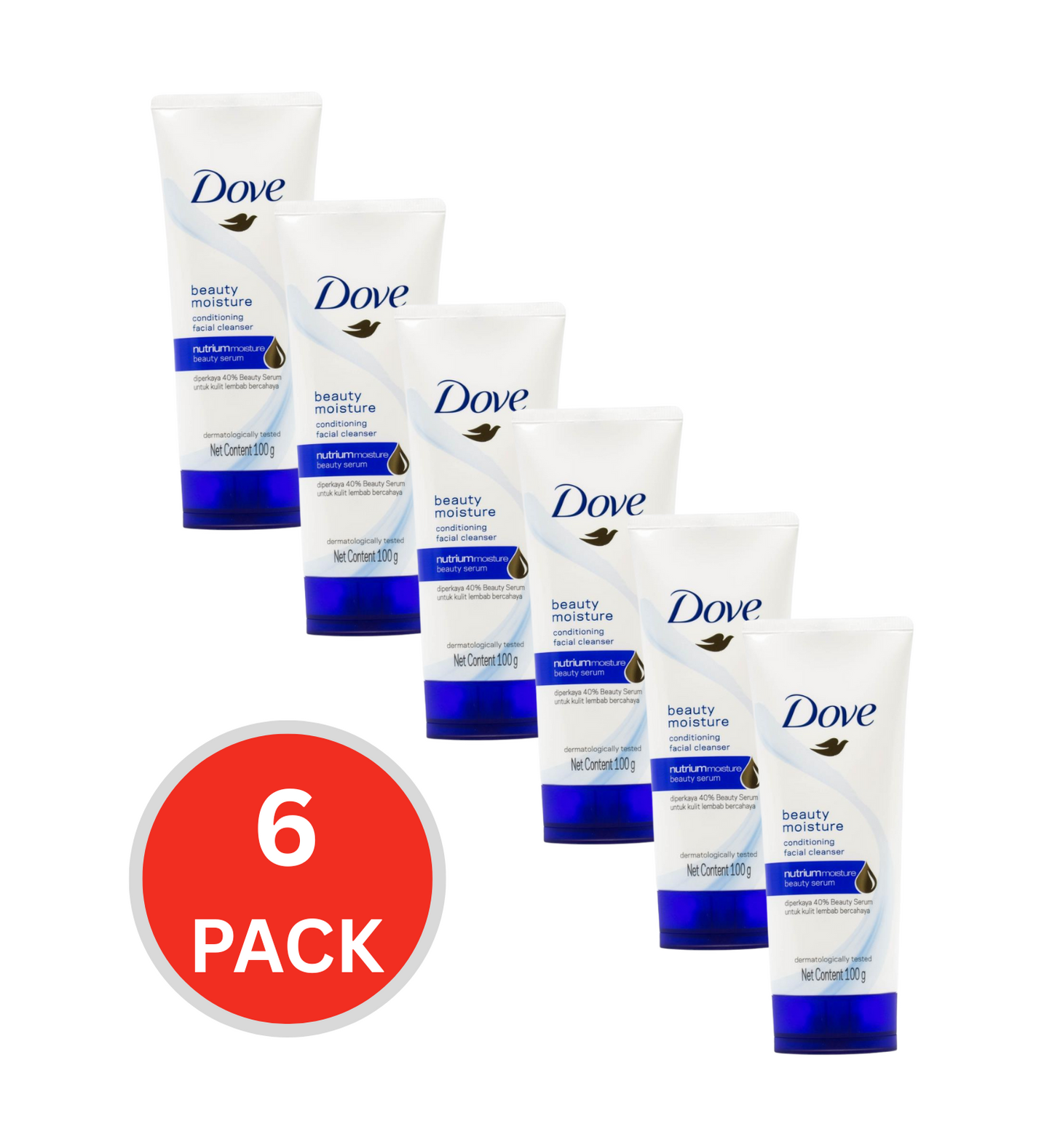 Dove 100g Facial Cleanser Conditioning Beauty Moisture (6x Pack)